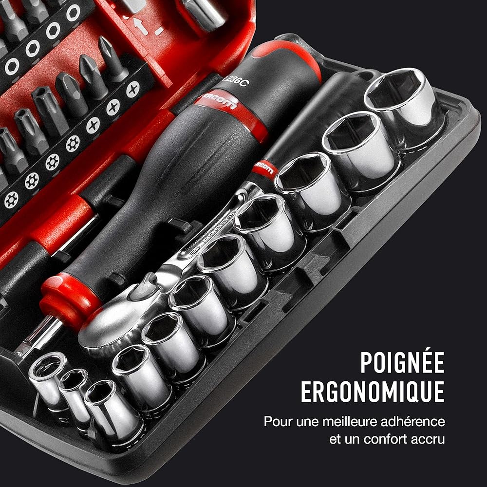 Facom RL.NANO1 Coffret Douilles 1/4" 6 Pans Métriques : Bricolage