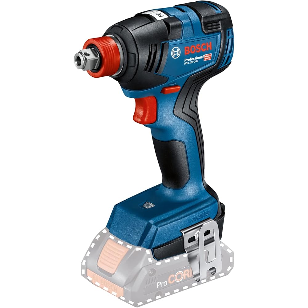 Bosch Professional 18V System boulonneuse sans-fil Bosch GDX 18V-200 (couple maxi 200 Nm, sans batterie ni chargeur, dans boîte carton) : Bricolage