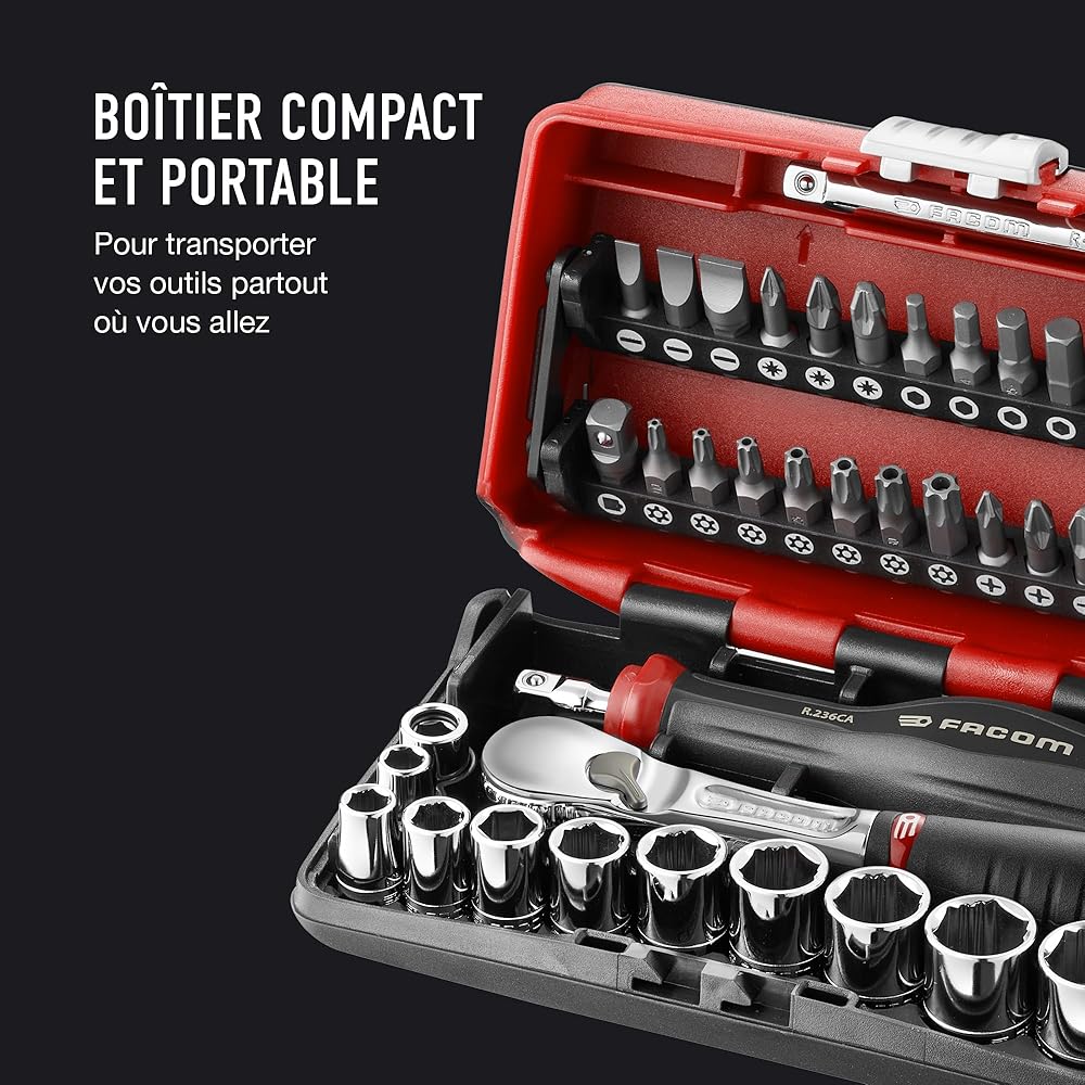 Facom RL.NANO1 Coffret Douilles 1/4" 6 Pans Métriques : Bricolage