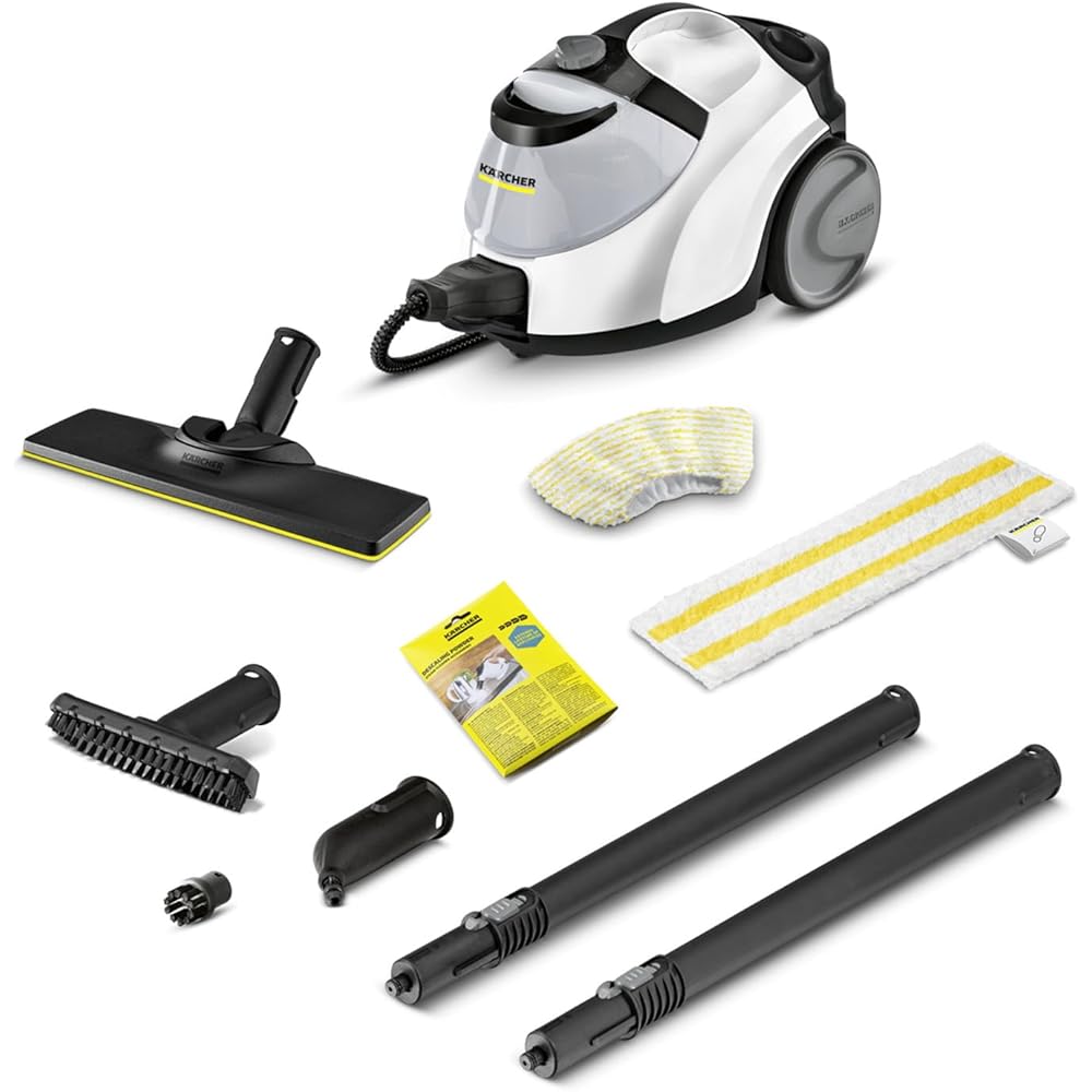 Kärcher Nettoyeur Vapeur SC 5 EasyFix Iron Plug, Blanc, Pression Vapeur : 4,2 bar, Préchauffage : 3 min, Surface : 150 m², Réservoir : 0,5 l + 1,5 l : Cuisine et Maison