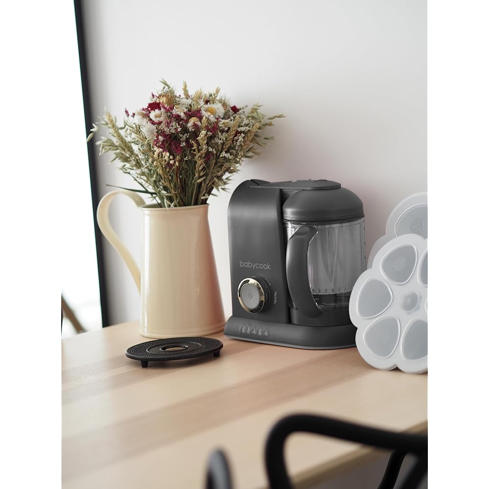 BEABA, Babycook Solo, Robot Bébé 4 en 1 Mixeur-Cuiseur, Cuisson Vapeur, Diversification alimentaire, Petits pots bébé maison, Dark Grey : Bébé et Puériculture
