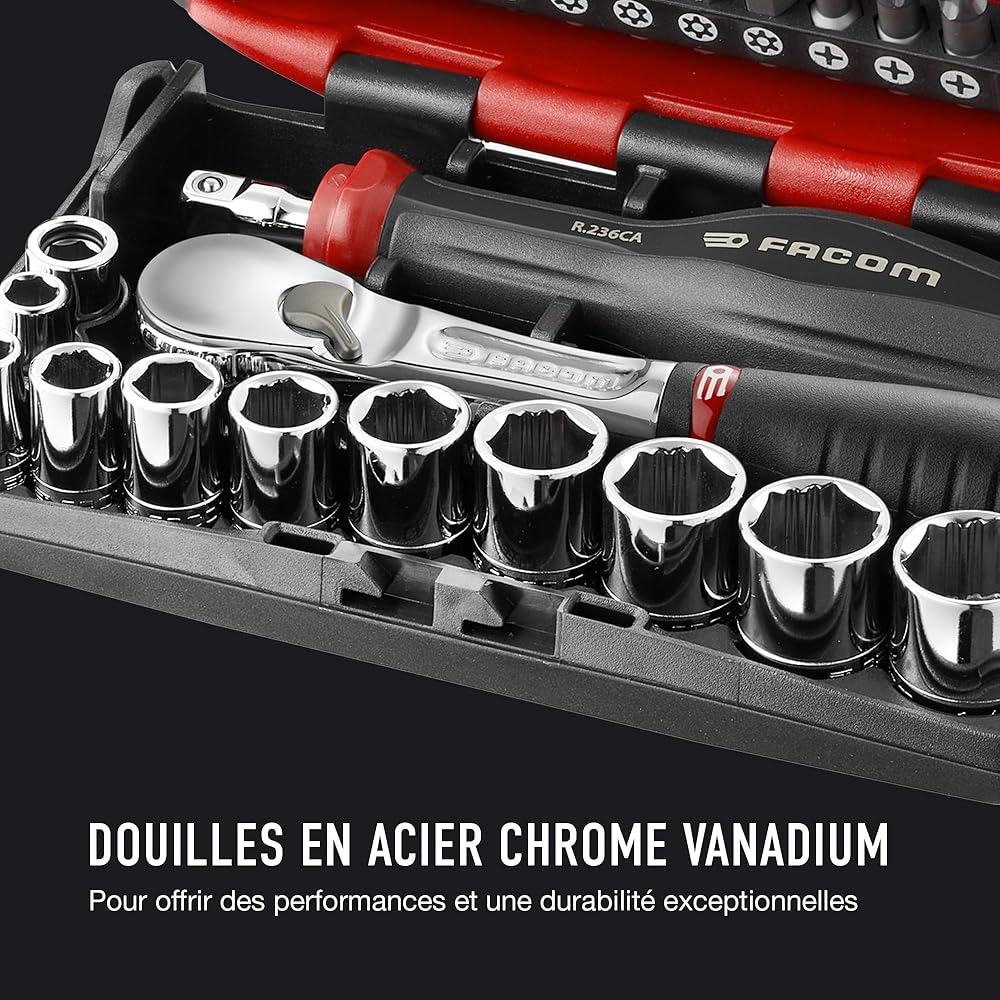 Facom RL.NANO1 Coffret Douilles 1/4" 6 Pans Métriques : Bricolage