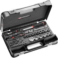 FACOM Coffret Outils Complet avec 55 Pièces Clés à Douille 2 Cliquets et 4 Rallonges Haute Performance Livrée en Plateau Thermoformé RS.161-2, Noir : Bricolage