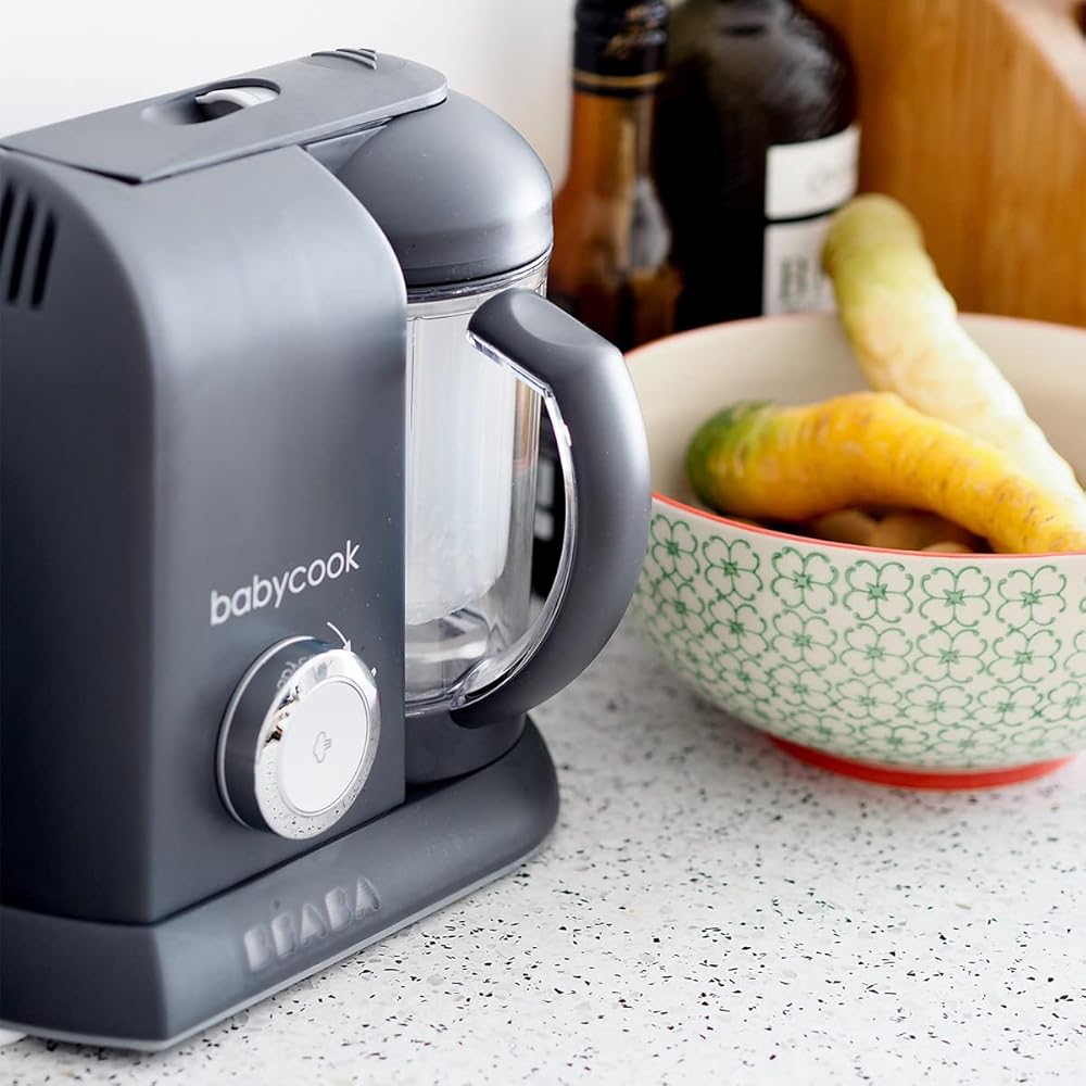 BEABA, Babycook Solo, Robot Bébé 4 en 1 Mixeur-Cuiseur, Cuisson Vapeur, Diversification alimentaire, Petits pots bébé maison, Dark Grey : Bébé et Puériculture