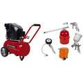 Einhell Compresseur TE-AC 270/50/10 (Puissance moteur 1800W, Capacité de la cuve : 50 L, Cuve garantie 10 ans contre la corrosion, Pied amortisseur de vibrations) + Kit 13 accessoires : Bricolage