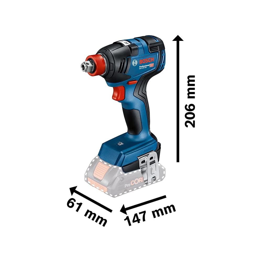 Bosch Professional 18V System boulonneuse sans-fil Bosch GDX 18V-200 (couple maxi 200 Nm, sans batterie ni chargeur, dans boîte carton) : Bricolage