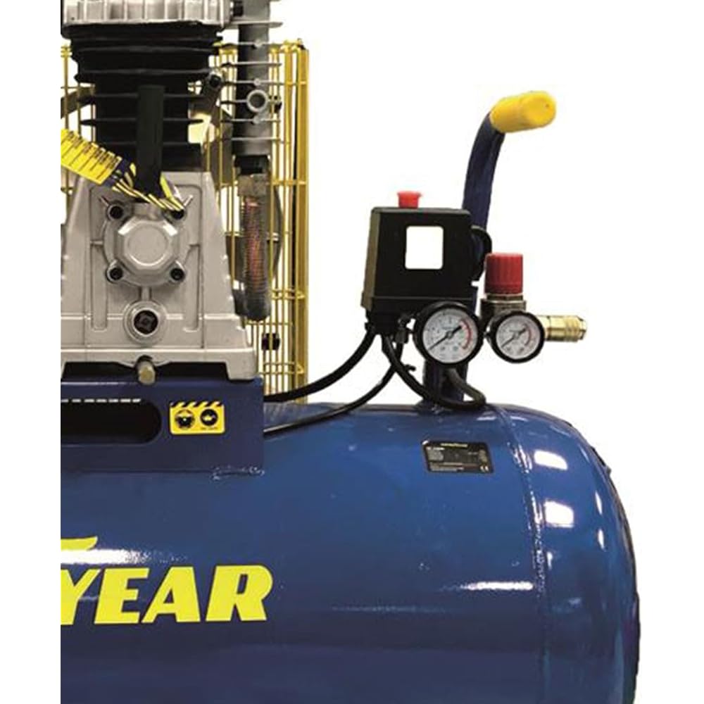GOODYEAR - Compresseur d'air 100L à Courroie 3CV 2250W 10 bar Débit air 350L/min Gy3100B