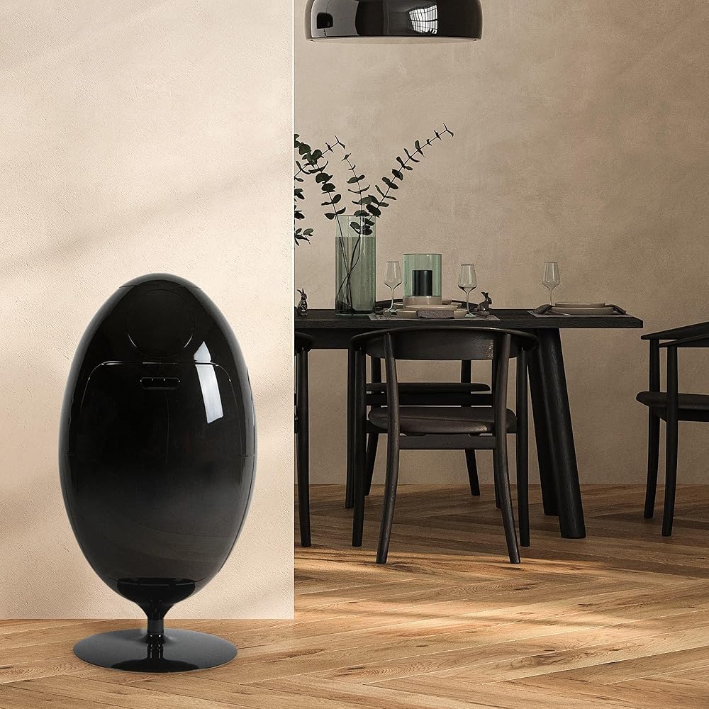 SoldiDesign Ovetto Poubelle de Recyclage 54L (3 x 18L), Système de tri sélectif, tri des déchets, 3 Compartiments, Poubelle Cuisine Noir Brillant : Cuisine et Maison