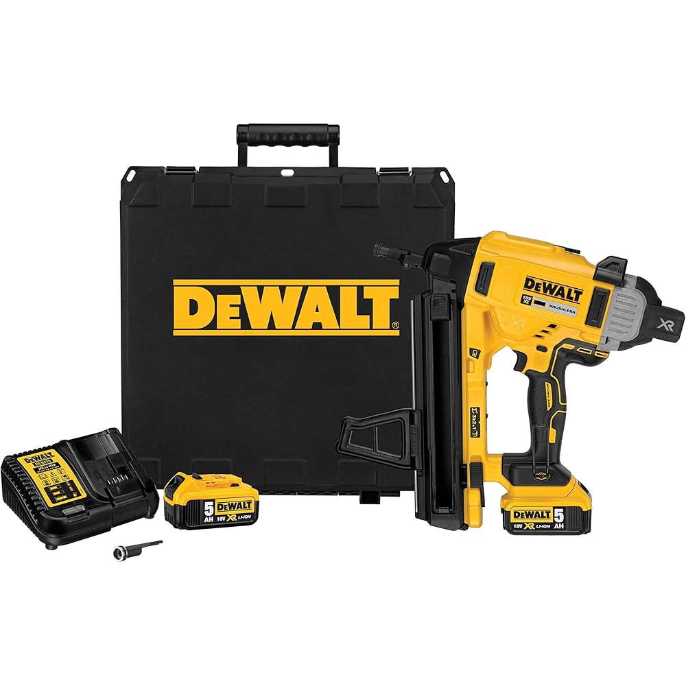 DEWALT - Cloueur Béton/Acier XR 18V 5 Ah - DCN890P2-QW &amp; DEWALT Pointes Béton Standard pour Cloueur DCN890, 2.6x20mm Argent, DCN8901020 : Bricolage