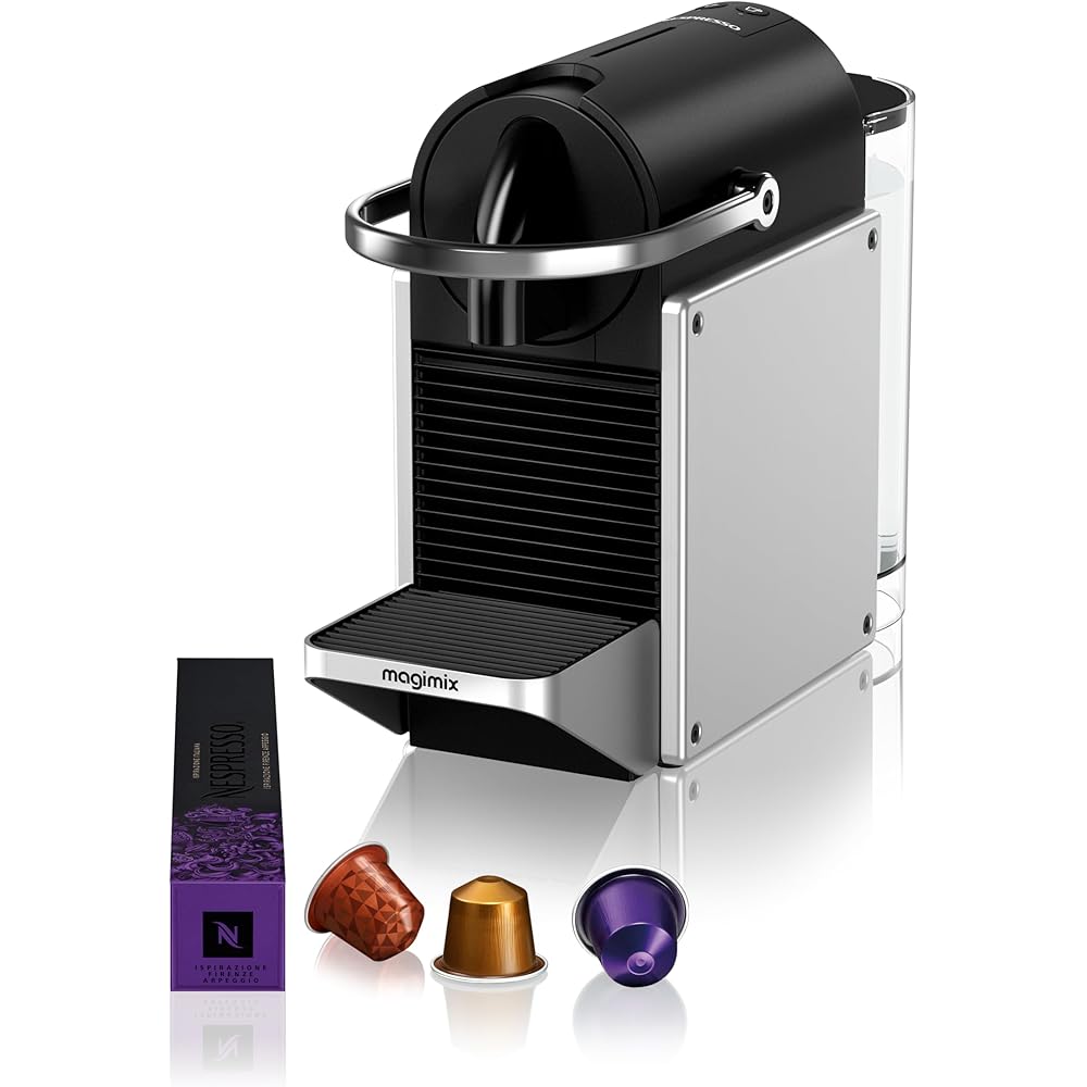 Magimix Machine à Café Nespresso Pixie Gris Métal Cafetière Espresso 11327