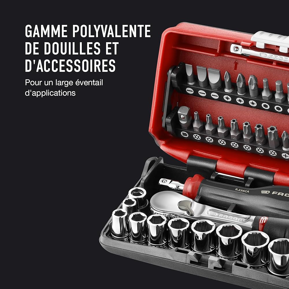 Facom RL.NANO1 Coffret Douilles 1/4" 6 Pans Métriques : Bricolage