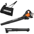 WORX Aspirateur-Souffleur sans Fil Brushless 40V WG583E.9, 2 en 1, Vitesse de 335km/h, 2 Modes de Vitesses pour Plus d'efficacité, avec Harnais et Sac, livré sans Batterie ni Chargeur : Jardin