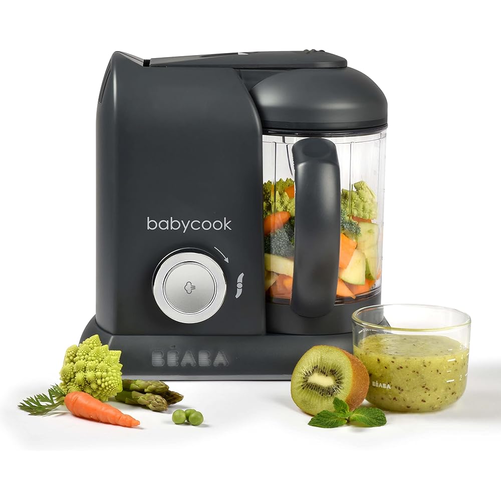 BEABA, Babycook Solo, Robot Bébé 4 en 1 Mixeur-Cuiseur, Cuisson Vapeur, Diversification alimentaire, Petits pots bébé maison, Dark Grey : Bébé et Puériculture