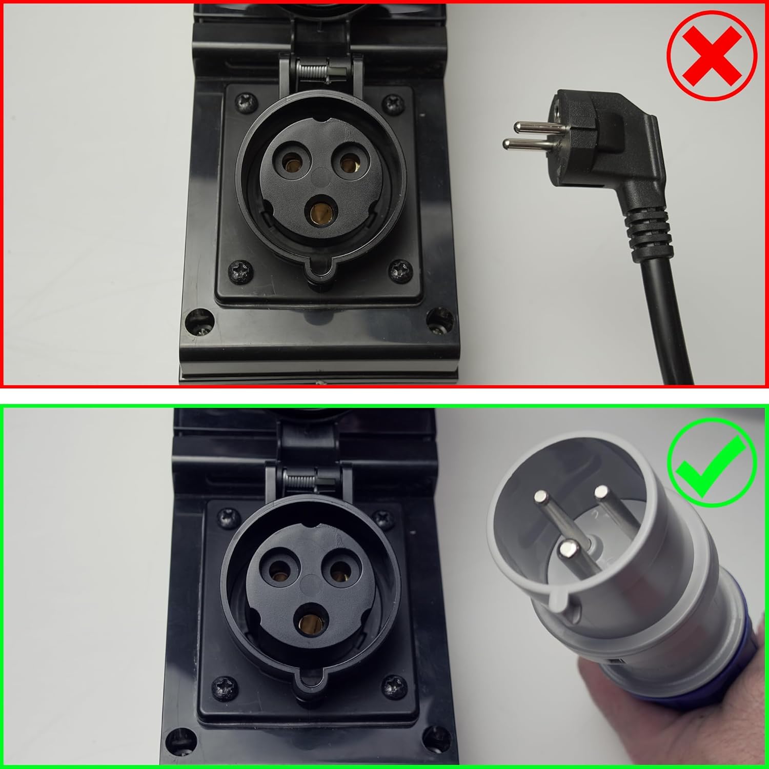 Carré Rouge - Borne de Recharge avec Prise Europe 32A 7KW Complète pour Véhicule Électrique, Protections et Compteur, IP65, Fabrication Française - 28x11x9,5 cm : Commerce, Industrie et Science