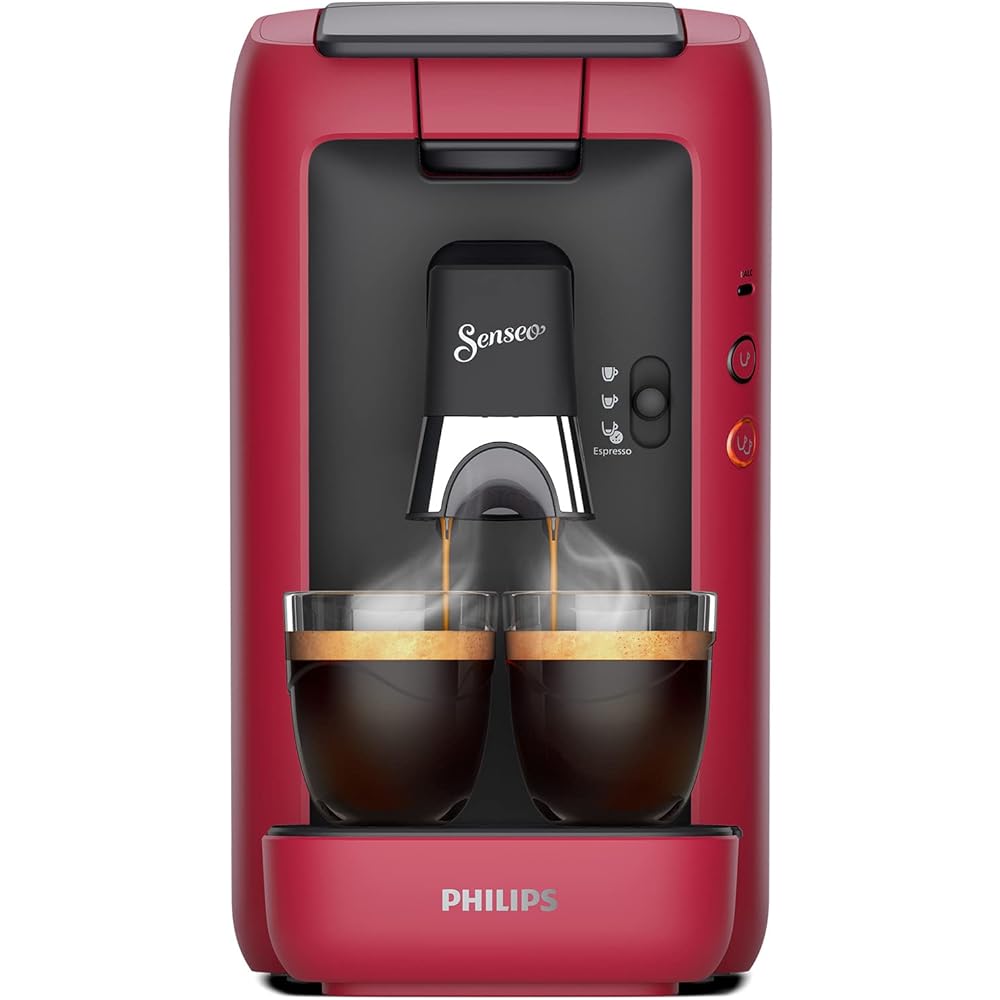 Philips Domestic Appliances CSA260/91 Senseo Maestro Machine à Café Dosettes avec Réservoir d'Eau de 1,2 Litre, Sélection l'Intensité du et Fonction Mémo, Produit Vert, Couleur : Rouge : Cuisine et Maison