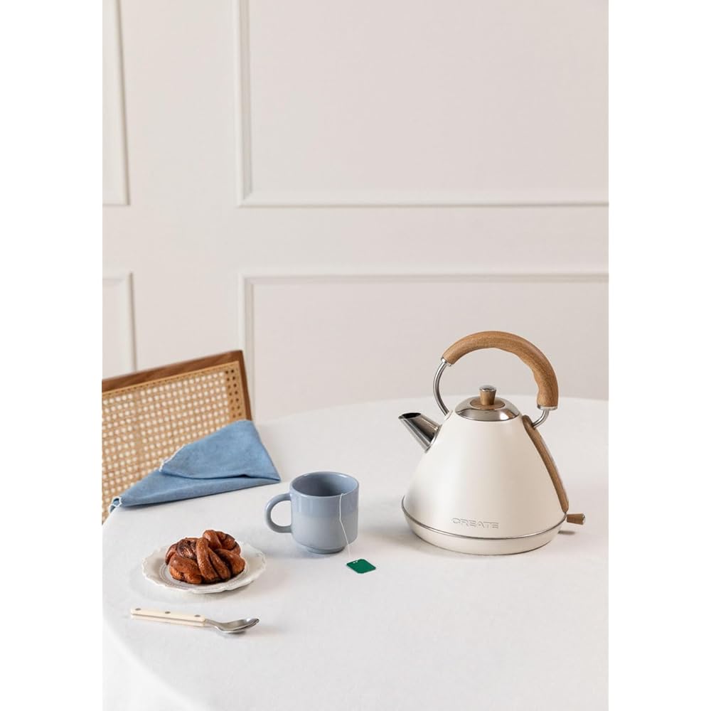 CREATE/PACK TOAST RETRO + KETTLE RETRO L/Grille-pain blanc cassé avec bouilloire blanc cassé/Bouilloire 1,7 L : Cuisine et Maison