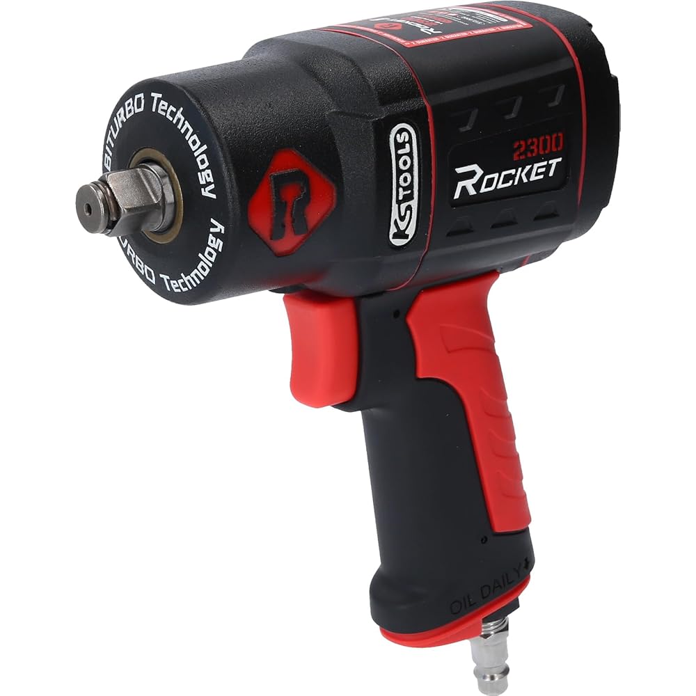 KS Tools Rocket II 512.0002 Visseuse à percussion à air comprimé 1/2" 2300 Nm I Visseuse à percussion pneumatique avec moteur à air à 8 lamelles et mécanisme de percussion double marteau haute : Bricolage