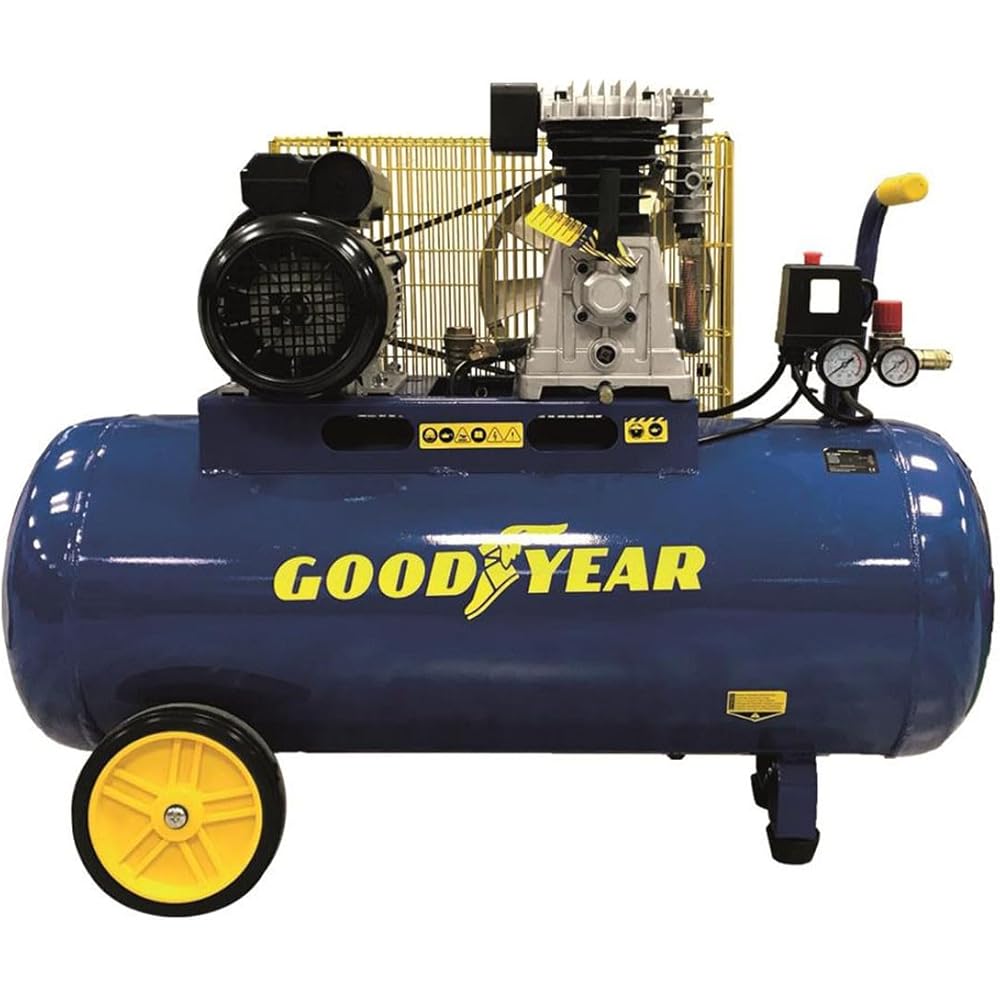 GOODYEAR - Compresseur d'air 100L à Courroie 3CV 2250W 10 bar Débit air 350L/min Gy3100B