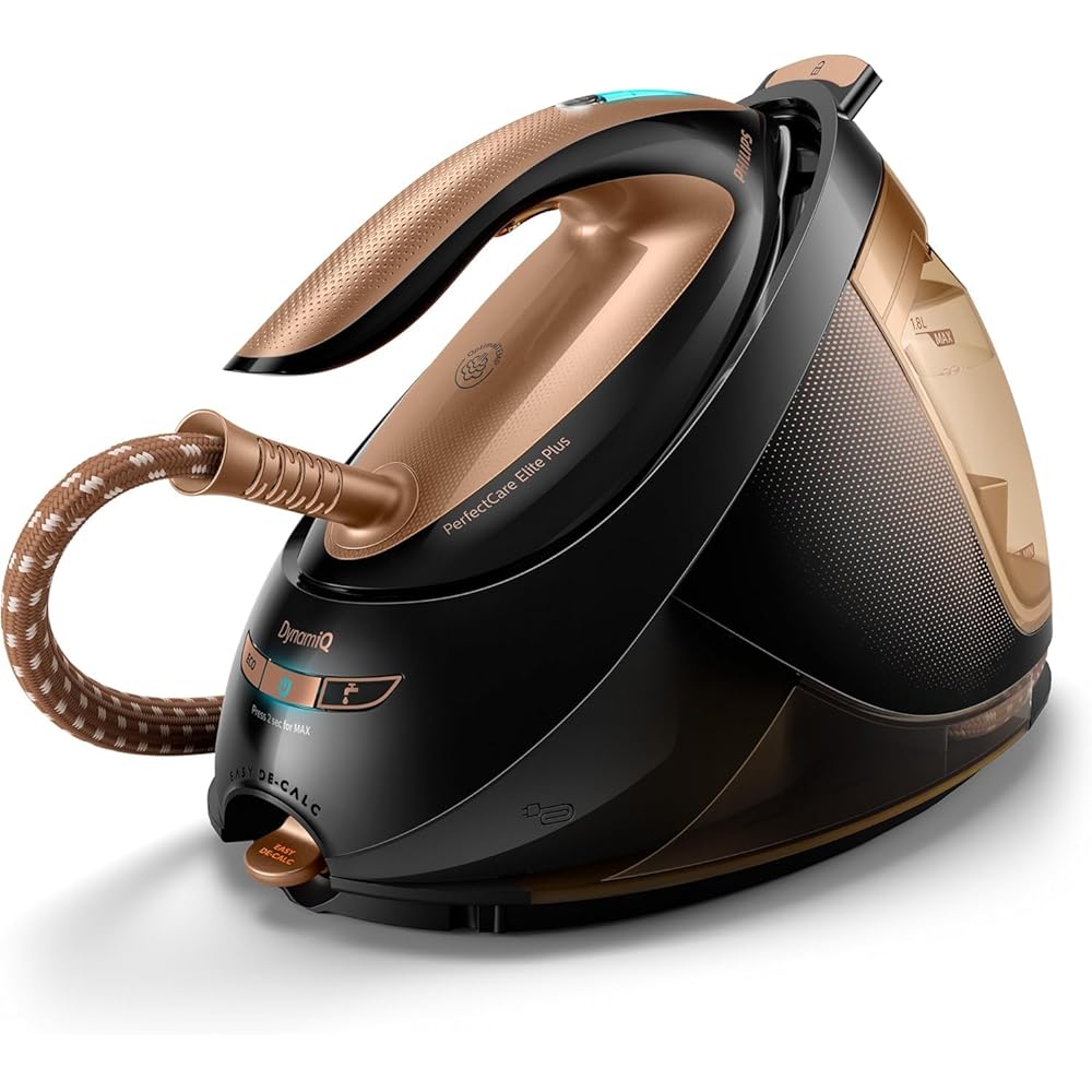 Philips Centrale Vapeur PerfectCare Elite Plus - Réglage température automatique,  Pression de 8 Bars,  Effet Pressing de 600 g