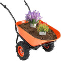 VEVOR Brouette Électrique 2 Roues Chariot de Jardin Motorisé 500 W,  Poignée Métal,  Roue Large 40 cm