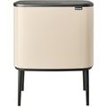 Brabantia - Bo Touch Bin 23+11L - Double Poubelle de Recyclage pour la Cuisine - Ouverture Soft-Touch - Seau Intérieur Amovible - Antidérapant - Sacs Poubelles Inclus - Soft Beige - 54 x 31 x 68 cm : Cuisine et Maison