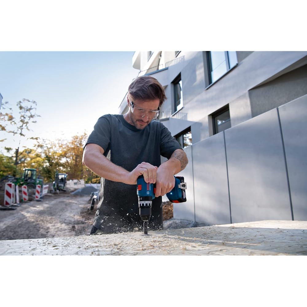 Bosch Professional 18V System perceuse-visseuse à percussion sans-fil GSB 18V-45 (vitesse de rotation de 1 900 tr/min, 2 batteries de 2,0 Ah, accessoires, GAL 18V-20, L-Case) - Amazon Exclusive : Bricolage