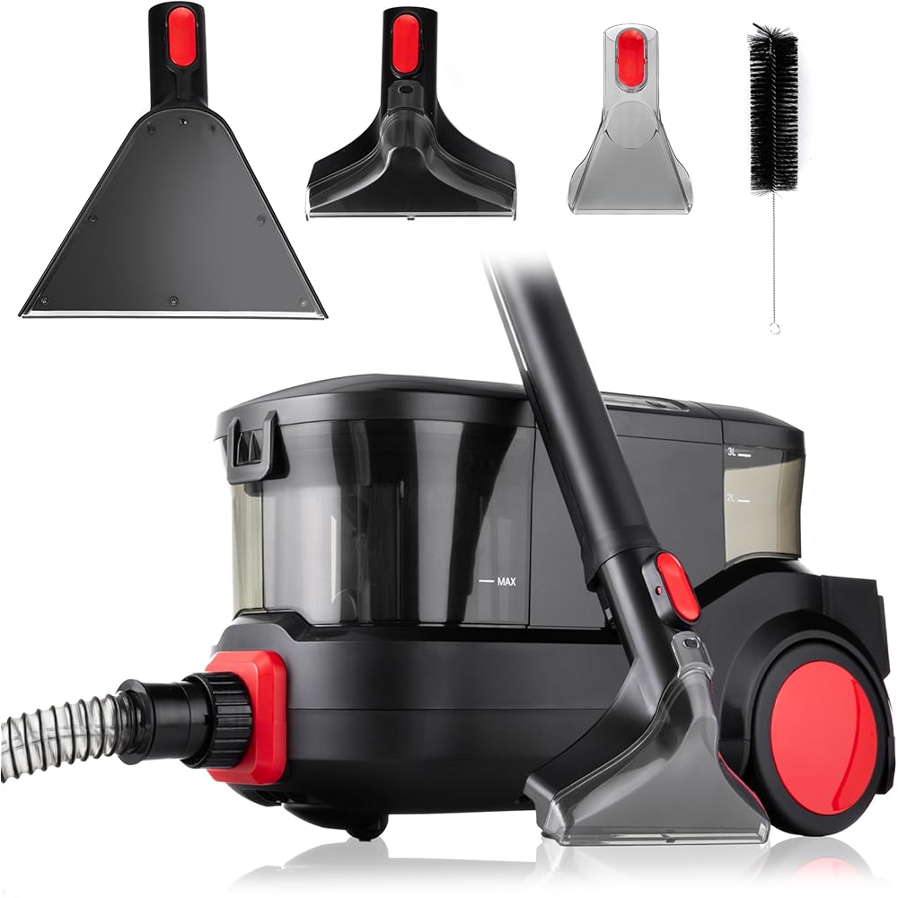 Lehmann LHOVW-8015 Prowash Professionnel Aspirateur Nettoyeur 2000 W, Multifonction Shampouineuse Idéal pour Canapé, Tapis, Rembourrage, Voiture, Technologie de Nettoyage Révolutionnaire : Cuisine et Maison