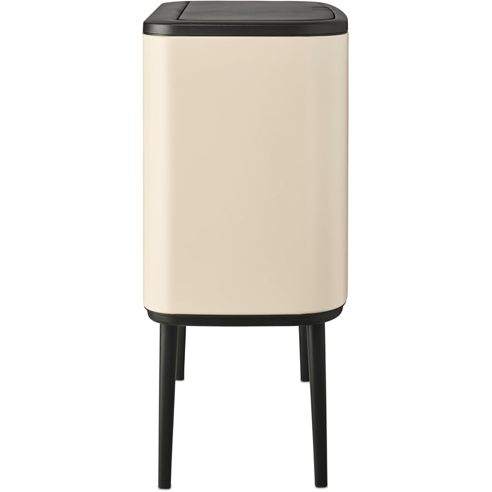 Brabantia - Bo Touch Bin 23+11L - Double Poubelle de Recyclage pour la Cuisine - Ouverture Soft-Touch - Seau Intérieur Amovible - Antidérapant - Sacs Poubelles Inclus - Soft Beige - 54 x 31 x 68 cm : Cuisine et Maison