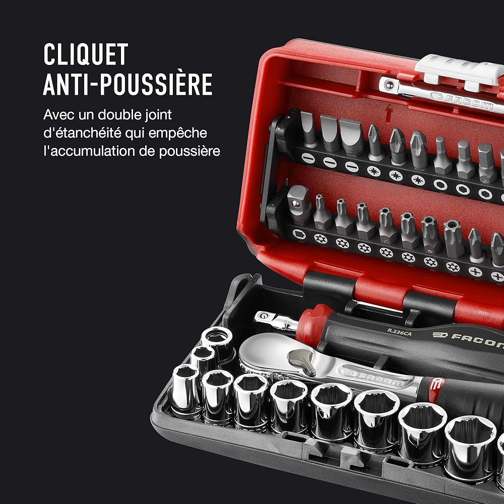 Facom RL.NANO1 Coffret Douilles 1/4" 6 Pans Métriques : Bricolage