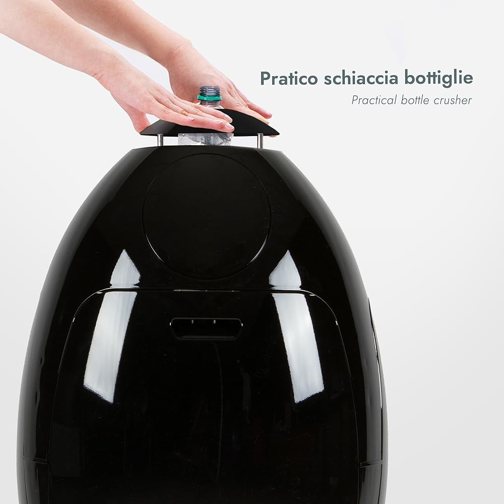 SoldiDesign Ovetto Poubelle de Recyclage 54L (3 x 18L), Système de tri sélectif, tri des déchets, 3 Compartiments, Poubelle Cuisine Noir Brillant : Cuisine et Maison