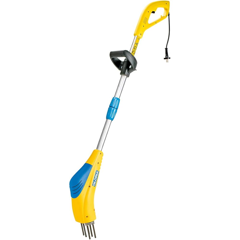 GLORIA Gardenboy Plus, Griffe de Jardin électrique, motobineuse électrique, cultivateur Multifonctionnel AV. câble électrique, idéal pour assouplir Le Sol, Profondeur de Travail de 80 mm, Jaune/Bleu : Jardin