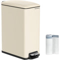 SONGMICS Poubelle de Cuisine 48L, Poubelle à Pédale, Fine, pour Petits Espaces, Couvercle à Fermeture en Douceur, avec Seau Intérieur, en Acier, 15 Sacs Poubelle Inclus, Beige Sable LTB510A02 : Cuisine et Maison