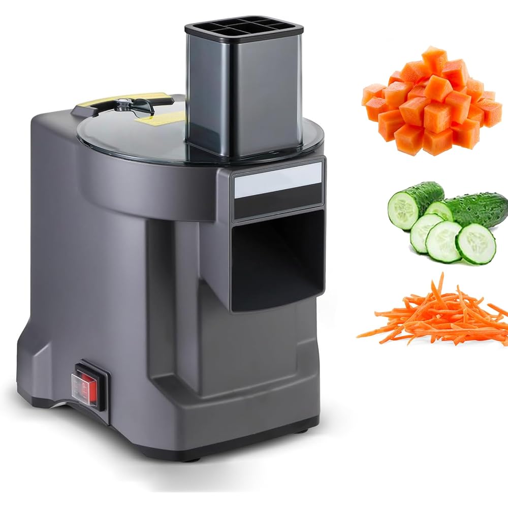 Coupe-légumes 3-en-1 Électrique &amp; Dicer – Robot Culinaire Commercial avec Lames pour Couper, Trancher, Hacher, Coupe-Fruits Automatique pour Oignons, Pommes de Terre, Carottes, Concombre : Cuisine et Maison