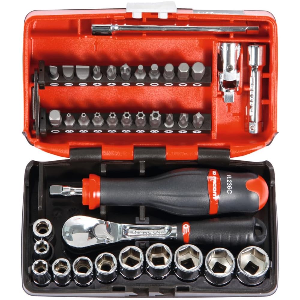 Jeu de clés à douilles Facom, carré 1/4″, 38 pièces : Bricolage