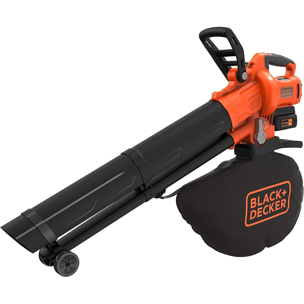 BLACK+DECKER Aspirateur-Souffleur-Broyeur Sans Fil 36V, Souffleur De Feuilles Mortes, Volume D'aspiration 8,8 M3/min, Vitesse De Soufflerie 270km/h, Livré Avec Batterie 36V 2,5 Ah, BCBLV3625L1-QW : Jardin