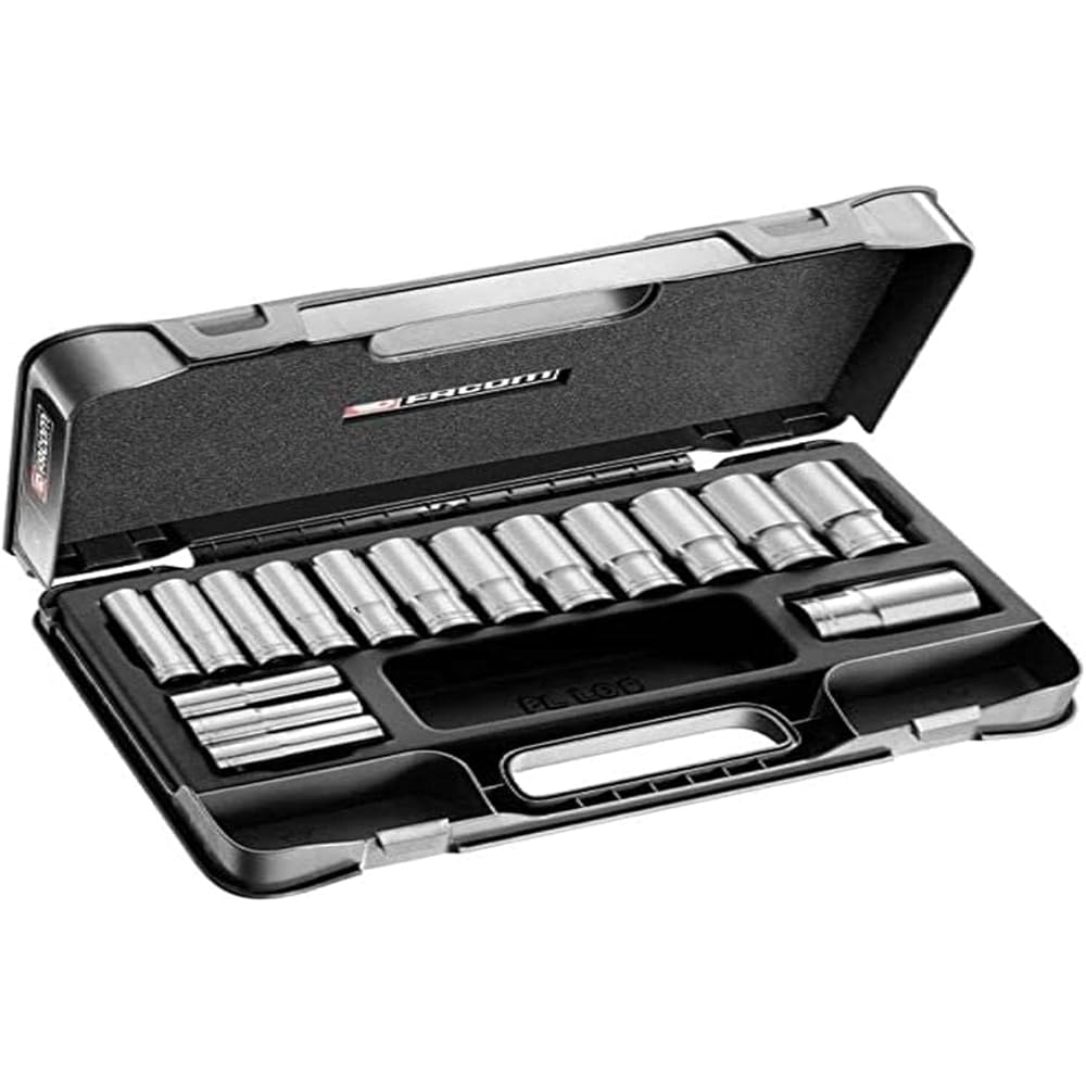 FACOM - Coffret Douilles 1/2" Longues 12 Pans Métriques - S.404AE - 16 Douilles Profondes pour Travaux de Mécanique - Matériau Robuste - Outillage pour Professionnel et Particulier : Bricolage