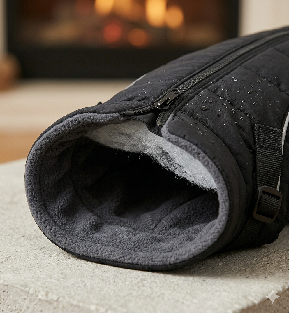 Hardychri-Manteau d'Hiver Imperméable pour Petit Chien - Veste Chaude avec Harnais Réfléchissant Réglable (Noir, S)