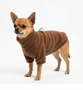 Hardychri-Pull Polaire Chaud pour Petit Chien et Chat - Manteau d'Hiver avec Attache Harnais Intégrée - Marron M